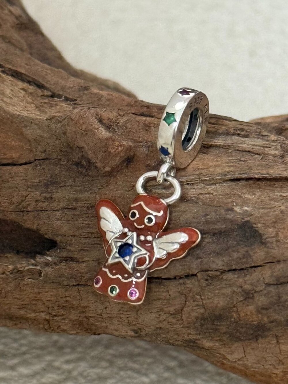 Pandora Gingerbread Angel Dangle Charm Sterling silver Jewelry